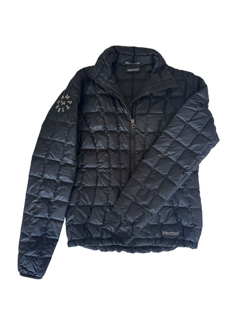 Marmot Women's Black Quilted Packable Jacket with Amazon Campfire 2014 Branding